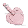 leather heart luggage tags small